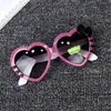 Gafas de sol infantiles con lazo, Gafas de sol con protección solar en forma de gato, Gafas para bebé, Moda Dibujos animados Lindas Nuevo estilo Corazón