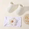 Los Accesorios para Cabello de Bebé Más Vendidos de Amazon Set de Diadema de Flor de Ala Ancha Sombrero Lindo para Bebé sin Varillas Set de Calcetines Antideslizantes