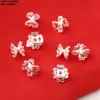 Anillo de plata de ley S925 para correr, espaciador, soporte para cuentas, accesorios, plata blanca lisa, codo, mariposa, soporte de plata, material para cuentas hechas a mano DIY