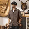 Camisa de Lino Nueva de Verano para Hombre de Manga Corta Estilo Nuevo 2025 Holgada de Alta Gama Casual Chaqueta Delgada de Moda