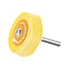 Roda de Pano Branca para Atacado com Cabo Raiz de Tuia Esculpida Jade Metal Âmbar Roda de Polimento Amarelo Flanela Cabeça de Esmeril com Cabo 3mm