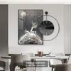 Reloj de Pared Artístico para Sala de Estar de Comercio Exterior Transfronterizo, Elegante y Estilizado Reloj Pintura Decorativa para Comedor, Adorno Colgante para Comedor, Decoración de Pared
