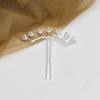 Antigo Hanfu Sete Fileiras Hairpin DIY Handmade Pearl Flower Headwear Hairpin Feminino Eletroforético Galvanizado Ming Acessórios de Cabelo