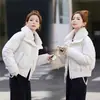 Moda de Invierno 2026 Versátil y Elegante Abrigo de Algodón con Brillo de Luz de Estrella, Chaqueta Suave y Esponjosa con Cuello Rizado