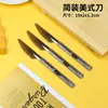 Empaque de vajilla desechable para bistec comida ligera tenedor de ensalada cuchillo, tenedor y cuchara desechables sandía engrosada endurecida paquete individual
