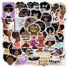 50 Cross Border Black Girl Autoafirmação Desenhos animados Adesivos DIY Bagagem Scooter Notebook Adesivos