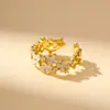 Moda fuera del ring anillo de apertura de flor de esmalte diseño original alto sentido anillo de dieta ajustable anillo nuevo