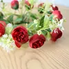 Guirnalda de Rosas Simuladas Pascua Navidad Rosa de Té Mesa Portavelas Guirnalda Set de Fiesta Decoración Guirnalda