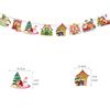 Decorações de Natal Bandeirola de Natal Bandeira Pendurada Banner de Feriado Decoração de Festa Papel Desenho Animado Natal Puxar Flor Bandeira de Cordão