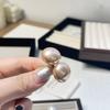 Coreia do Sul S925 agulha de prata brincos de tarraxa pérola pão brincos de tarraxa retro elegantes para o trabalho brincos simples diários elegantes