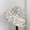 Sombrero de Cubo a Cuadros Estilo Japonés con Adorno de Encaje y Lazo para Mujer, Sombrero de Sol Delgado de Verano, Sombrero de Cubo Versátil Fresco y Dulce