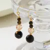 Brincos Originais Feitos à Mão Novo Estilo Chinês Olho de Tigre Vidro Cristal Contas Brincos Artísticos Retrô High-End Luxo Leve para Mulheres