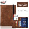 Pulseira Sensível à Pressão de Pele Transfronteiriça com Alça Variável, Porta-Cartão de Passagem em Couro PU com RFID, Carteira de Viagem, Bolsa para Documentos