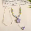 Colar com Pingente Cerâmico Vintage para Mulheres, Novo Acessório de Corrente Longa para Suéter Tendência Inspirado no Design Hanfu, Atacado para Barracas de Mercado