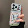 Funda para Teléfono de Fiesta de Oso Nadador para iPhone 16 Pro Max Apple 17 Funda para Teléfono Funda Electroplateada de Cambio Instantáneo