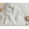 Camisola de Gola Meia-Alta com Toque Feminino, Adequada para Usar por Cima, Design Assimétrico nos Ombros, Sem Mangas, Top de Amarrar Irregular Ombro a Ombro em Verde Vintage