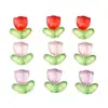 20 Juegos de Tulipanes Acrílicos con Flores y Cuentas de Hojas Hechos a Mano DIY Casero Paquete de Materiales para Collares y Pulseras Antiguas