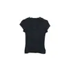 2026 Verão Novo Nicho Simples Cor Sólida Canelado Stretch Manga Curta Slim Fit Emagrecedor Top Camiseta para Mulheres