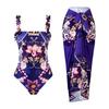 Maiô feminino estampado europeu e americano 2025, Amazon Hot Explosions, moda praia em estoque, atacado, saia de praia