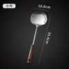 Juego de Espátula y Cuchara de Acero Inoxidable para Cocina Casera, Versión Engrosada con Mango de Madera, Juego de Utensilios Anti-Escaldaduras
