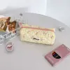 Estuche Personalizado Estilo Coreano Estilo Crema Estuche de Papelería Lápiz Estudiante Lazo Lindo Estuche para Lápices Niña Bolsa de Cosméticos