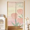 Cortina para Puerta Interior Estilo Ilustración Floral Inspirada en Plantas, Cortina Divisoria a Prueba de Viento y Bloqueo de Luz, Cortina de Media Puerta para Dormitorio y Cocina