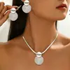 Joyería Transfronteriza Europea y Americana, Pendientes con Diseño de Aros Metálicos Roscados Personalizados, Collares Largos Versátiles, Joyería de Nicho