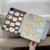 Funda protectora colorida estilo coreano para Apple iPad, apta para Apple iPad mini, anti-flexión, con hebilla, ranura para bolígrafo, 11ª generación