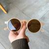 Óculos de Sol Chiai New Mocha Milk Tea Color Cyber Celebrity Óculos de Sol Modernos Estilosos Estilo Coreano Armação Pequena Redonda para Homens e Mulheres