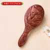 Peine de Cojín de Aire de Sándalo Rojo, Peine de Airbag Tallado para Masaje de Meridianos del Cuero Cabelludo, Peine de Masaje Especial para Mujer con Talla de Zorro, Regalo para Mamá