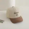 Gorra de Béisbol de Invierno Chenjing Kidsren Estilo Coreano Bordado de Letra Cara Sonriente Visera Moda Versátil Cálida Gorro de Felpa