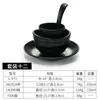 Configuración de Mesa para Restaurante Hot Pot Juego de Cuatro Piezas de Plástico Negro Imitación Porcelana Vajilla de Melamina para Hotel Restaurante Restaurant Comercial