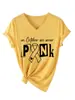 Em outubro vestimos rosa Amazon wish estação independente moda casual feminina camiseta gola V manga curta