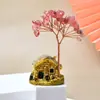Grava de Cristal Natural Árbol del Dinero Hecho a Mano Base de Casa Pequeña Creativa Adornos de Árbol del Dinero Árbol del Dinero de Citrino