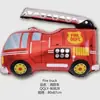 Globos de foil con forma de vehículo para decoraciones de cumpleaños de niños: autobús escolar, coche de policía, camión de bomberos, vehículo de construcción, coche