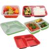 Caixa de almoço descartável atacado caixa de plástico para fast food caixa de embalagem para viagem caixa de almoço com quatro compartimentos caixa de almoço proteção ambiental compartimento caixa de almoço retangular