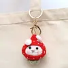 Colgante de Bolita de Fresa Tejida a Crochet Hecha a Mano, Llavero Tejido, Accesorio para Bolsa, Estilo Lindo Hecho a Mano