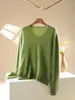 Suéter de Punto sin Costuras con Cuello en V Cepillado para Mujer, Suave y Cálido, Corte Ajustado, Adelgazante, Jersey Básico para Otoño e Invierno