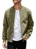 Jaqueta Masculina de Camurça Cor Sólida com Zíper Outono Amazon Transfronteiriça Casual Retro Manga Longa Jaqueta Cardigan de Comércio Exterior