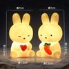 Luz de Noite Coelho Pequeno Desenho Animado Coelho Fofo Silicone LED Temporizador Botão Decorativo Bateria Pequena Luz de Fábrica Fornecimento Direto Presente