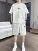 Nuevo Conjunto de Dos Piezas Informal de Verano 2026 Tie-Dye de Alta Gama Suelto con Estampado de Manga Corta y Shorts para Hombre de Moda