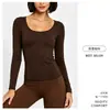 Top Deportivo Nuevo Estilo Otoño Manga Larga Adelgazante Ajustado Sensación de Piel Desnuda Ropa de Pilates Fitness Yoga para Mujer