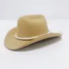 Chapéus de Jazz Retrô Europeus e Americanos, Chapéus de Lã, Chapéus de Cowboy, Chapéus Retrô de Lã Sintética, Chapéus de Aba Reta, Decoração de Trança de Três Fios, Moderno