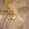 Brincos de Tarraxa Sólidos Martelados Geométricos Irregulares de Aço Inoxidável, Simples e Versáteis, Banhados a Ouro 18K, Transfronteiriços
