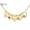 Collar Transfronterizo para el Día de la Madre Collar con Piedra de Nacimiento y Letras Curvas de Amor Regalo para el Día de la Madre Collar con Corazón