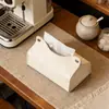 Caja de Pañuelos de Cuero Estilo Chino, Caja de Pañuelos de Lujo Ligero para Sala de Estar, Caja de Almacenamiento de Pañuelos para el Hogar, Creativa, Simple, Engrosada y de Aspecto Elegante