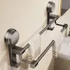Toallero de baño sin taladro con ventosa, estante toallero montado en la pared, estante de almacenamiento para baño, barra colgante para secar toallas de inodoro