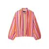 Chaqueta Bomber a Rayas Casual Simple Nueva de Primavera 2026 para Mujer Transfronteriza 7782150