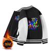 Roupa Infantil Rainbow Friends Jaqueta Fina de Fleece para Meninos Outono e Inverno 2025 Nova Jaqueta Estilosa de Baseball Cardigan Solto para Crianças