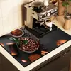 Tapete absorvente de secagem rápida para máquina de café de lama de diatomáceas transfronteiriça, tapete de drenagem para mesa de cozinha, tapete isolante de luxo leve para mesa de jantar, atacado